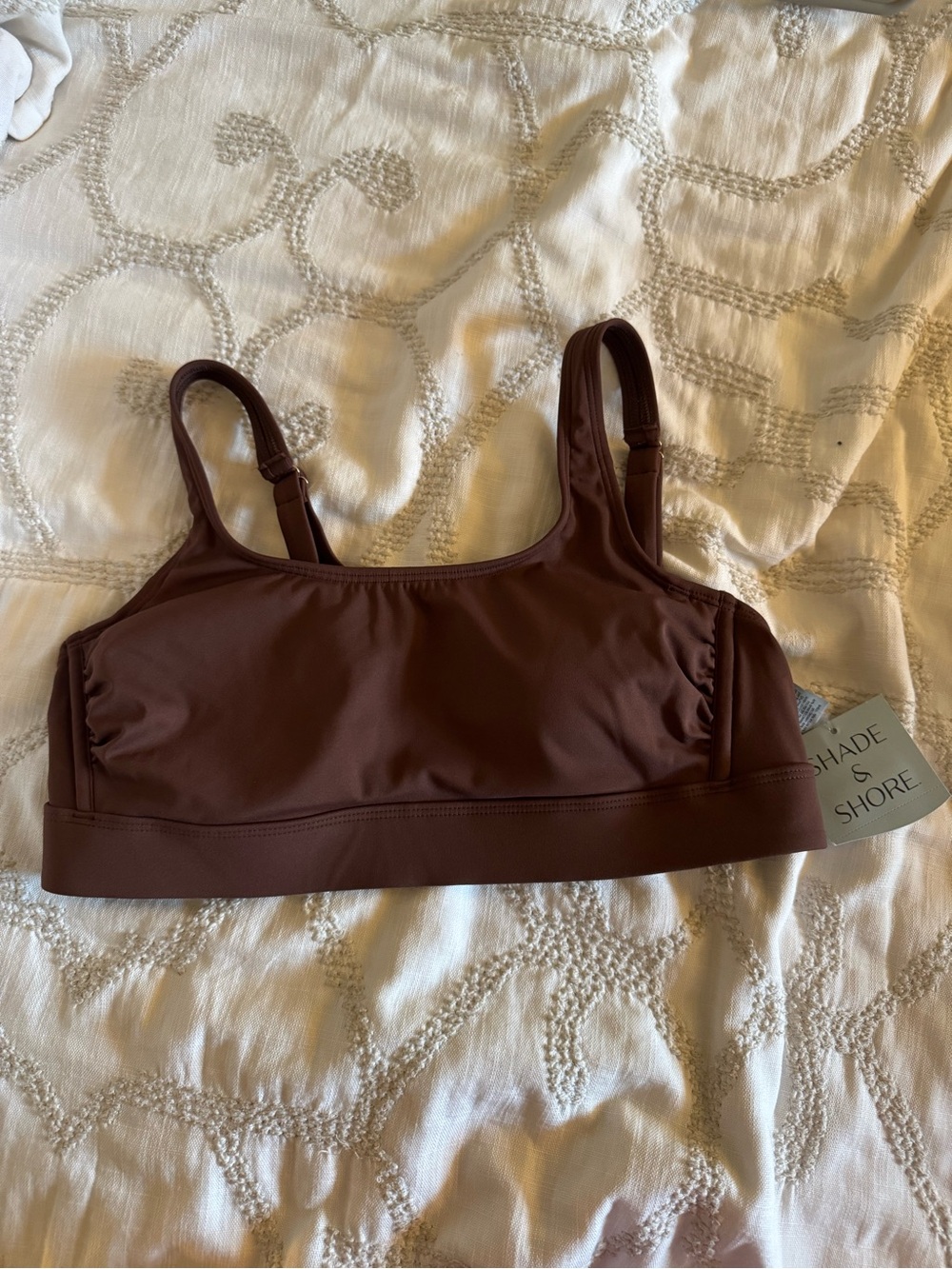 NWT Brown bikini top with removable pads size M